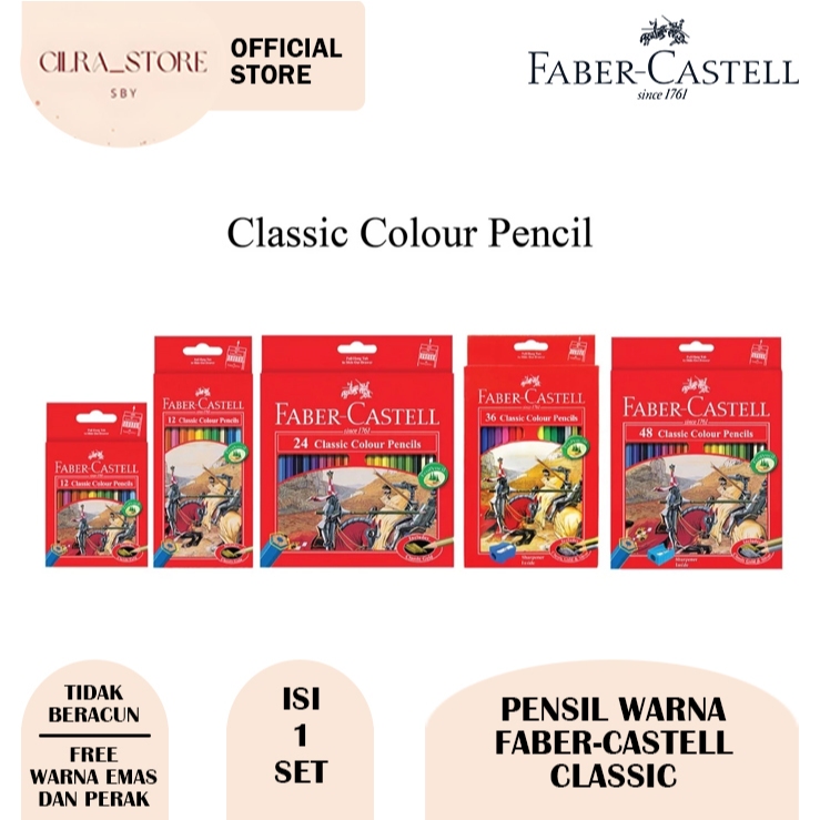 

Color Pencil | Pensil Warna Faber Castell Classic 12 24 36 WARNA (1SET)