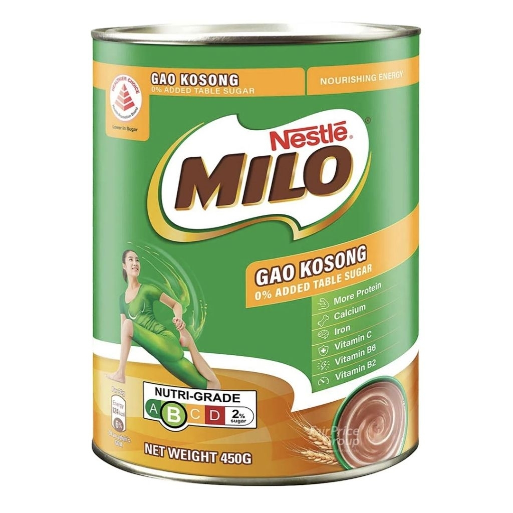 

PROMO ‼️ Milo Gao Kosong SINGAPORE No Sugar 450 gram Tin Cokelat Susu Bubuk Minuman Kaleng Tanpa Gula 450gr