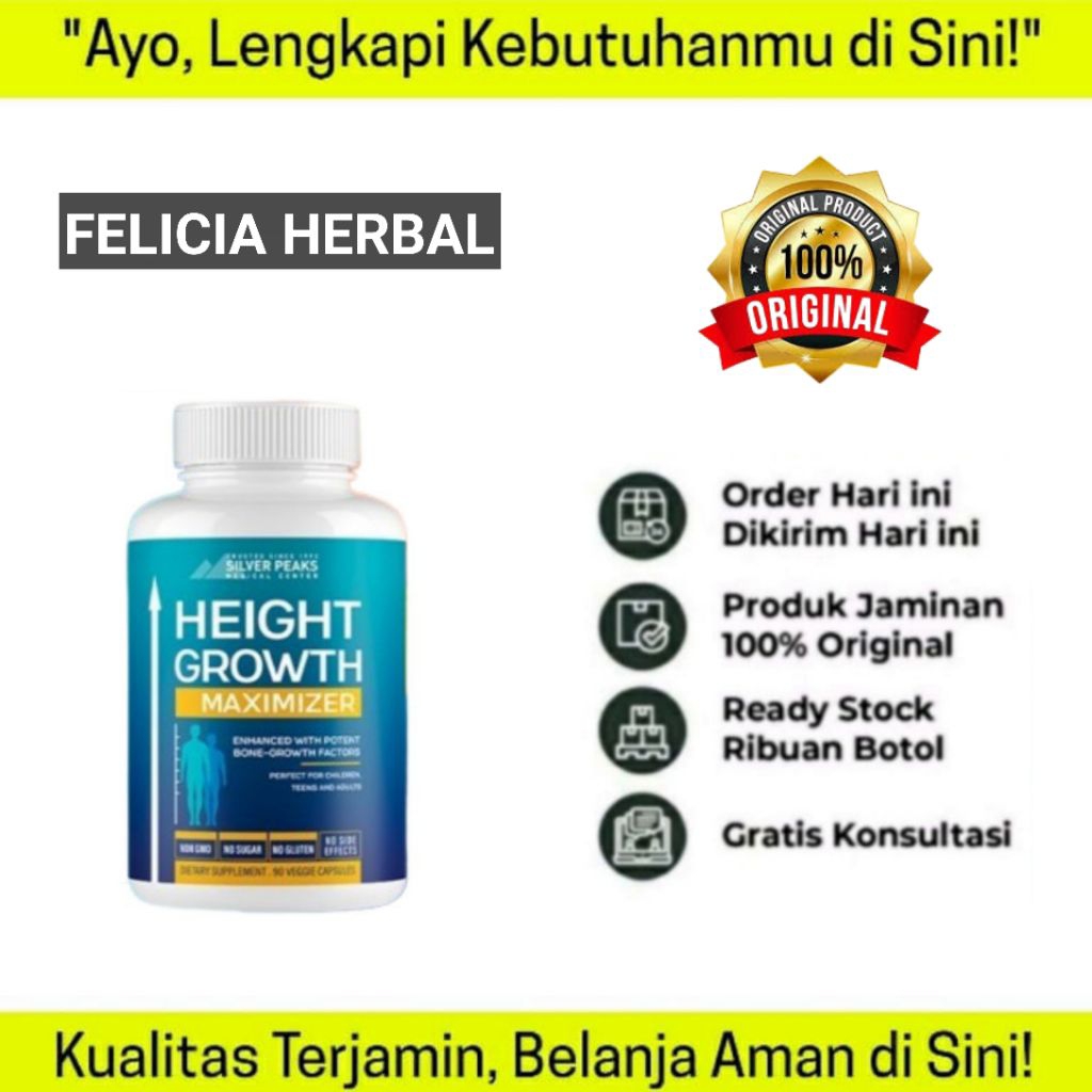 HEIGHT GROWTH MAXIMIZER ASLI 100% OBAT PENINGGI BADAN HERBAL SUPER GROW UP ASLI - HEIGTH GROWTH ORI