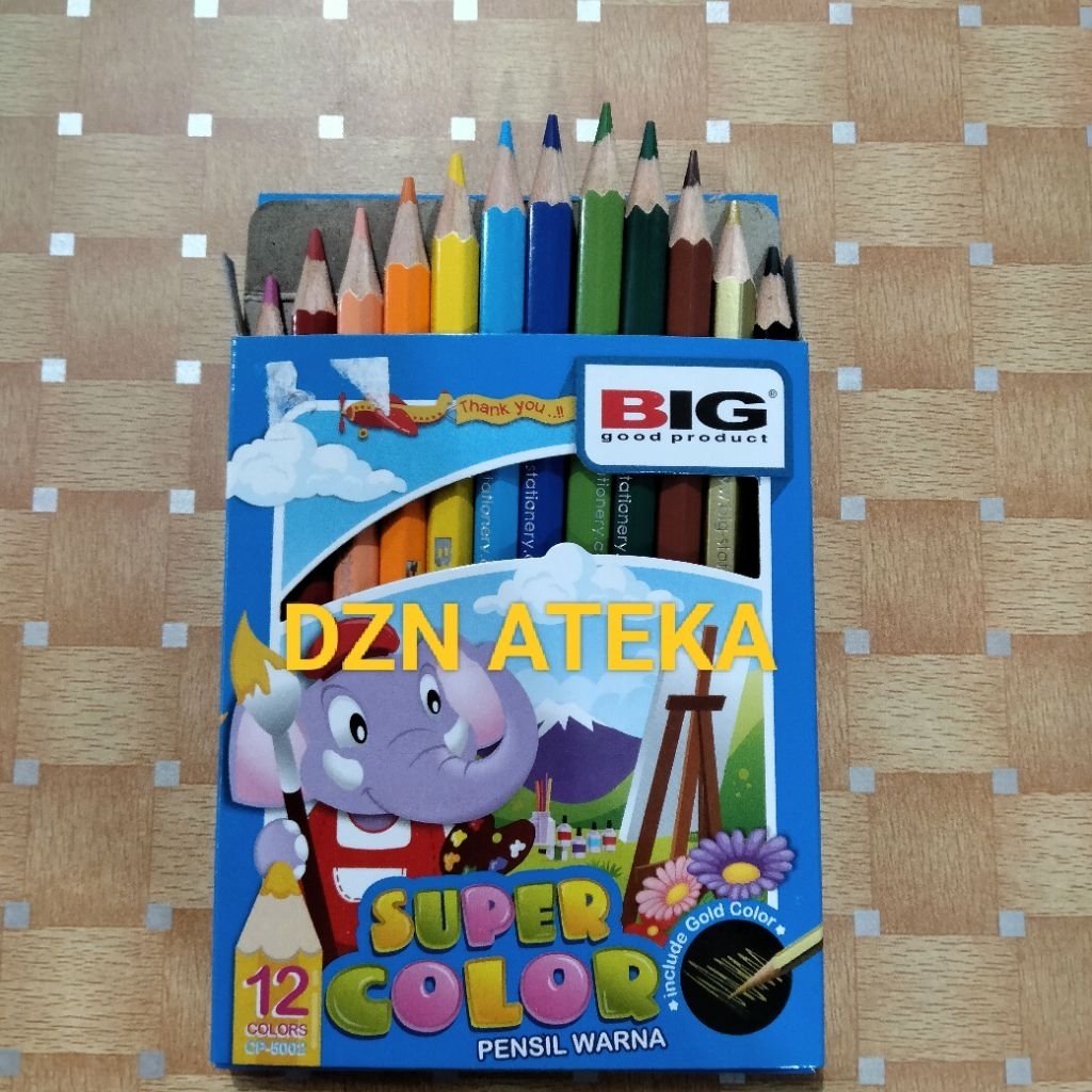 

12 Pcs warna Pensil warna BIG 12 warna pendek