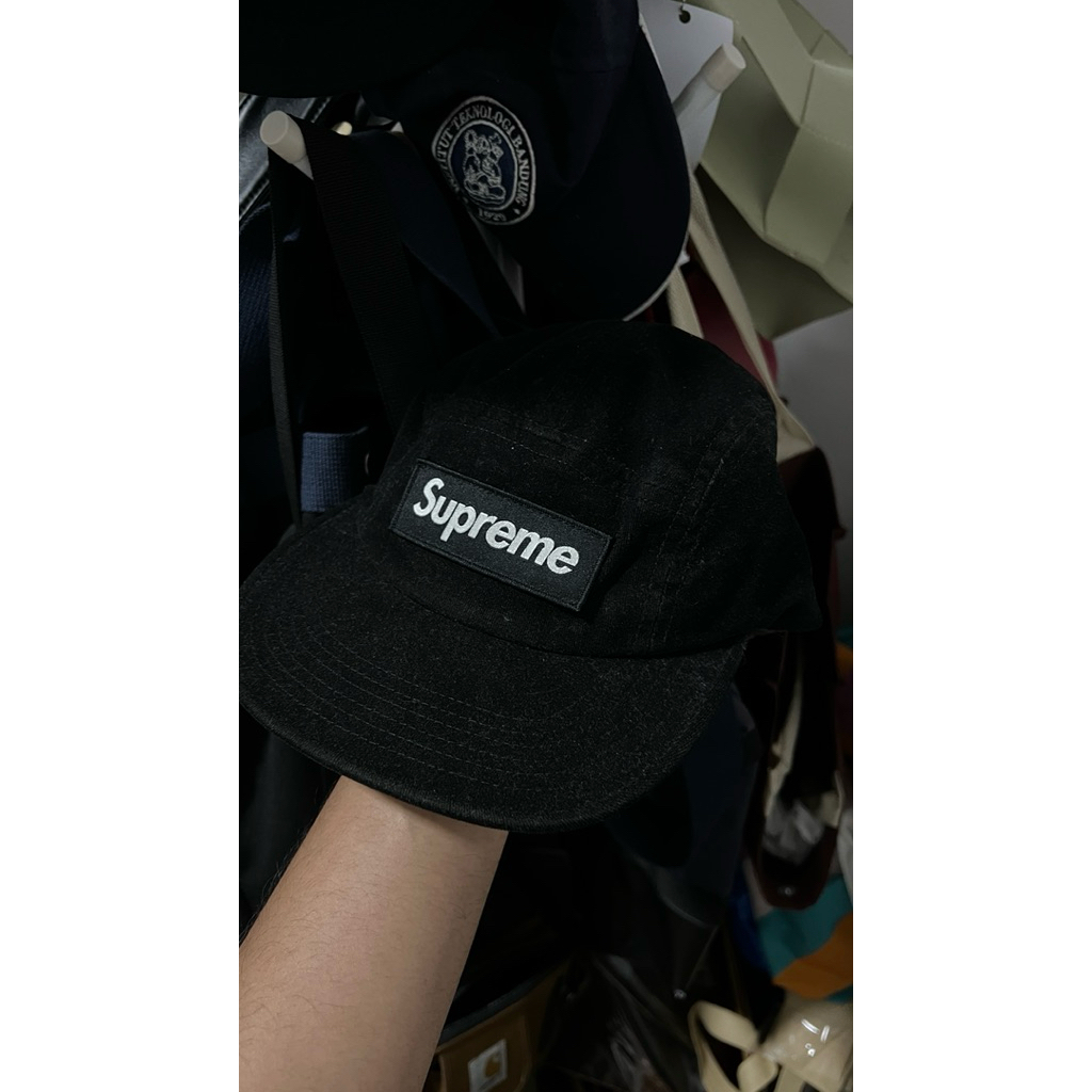 supreme 6 panel cap black original