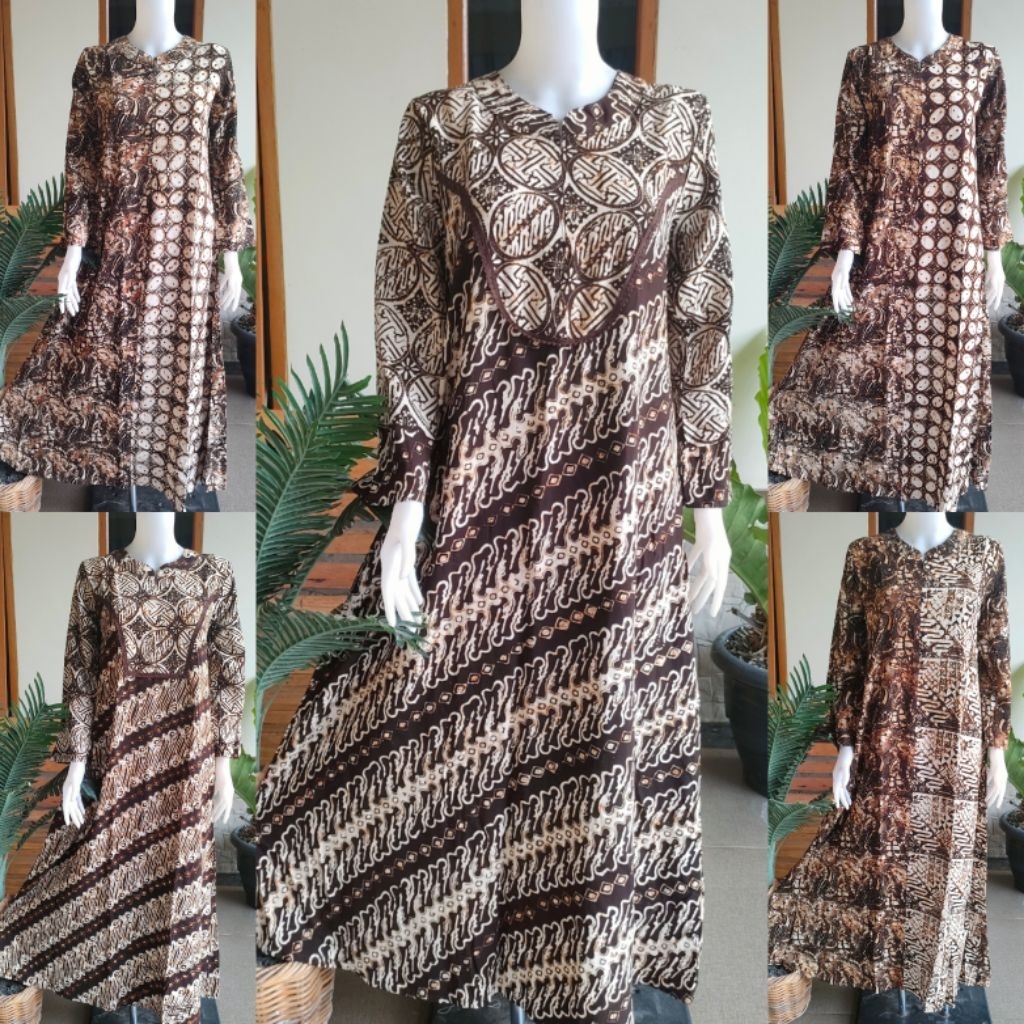 DASTER PANJANG TERBARU LONGDRES DILETA BATIK HUZA LENGAN PANJANG UKURAN L BAHAN ADEM