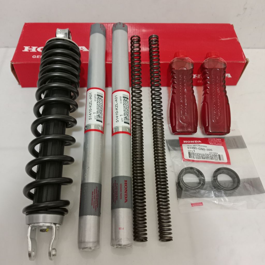 Paket As shock depan + Belakang Beat karbu Beat fi esp Scoopy fi esp sok+sil+per+oli 2pcs original
