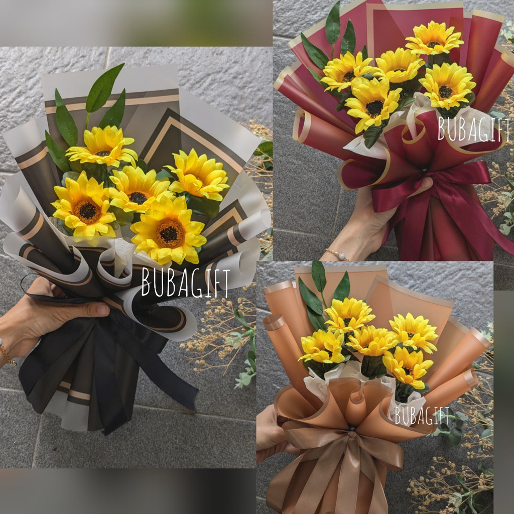 BUBAGIFT ♥️READY STOK✅ BUKET SUNFLOWER ARTIFICIAL BUKET MATAHARI BUKET BUNGA MATAHARI PALSU BUKET SU