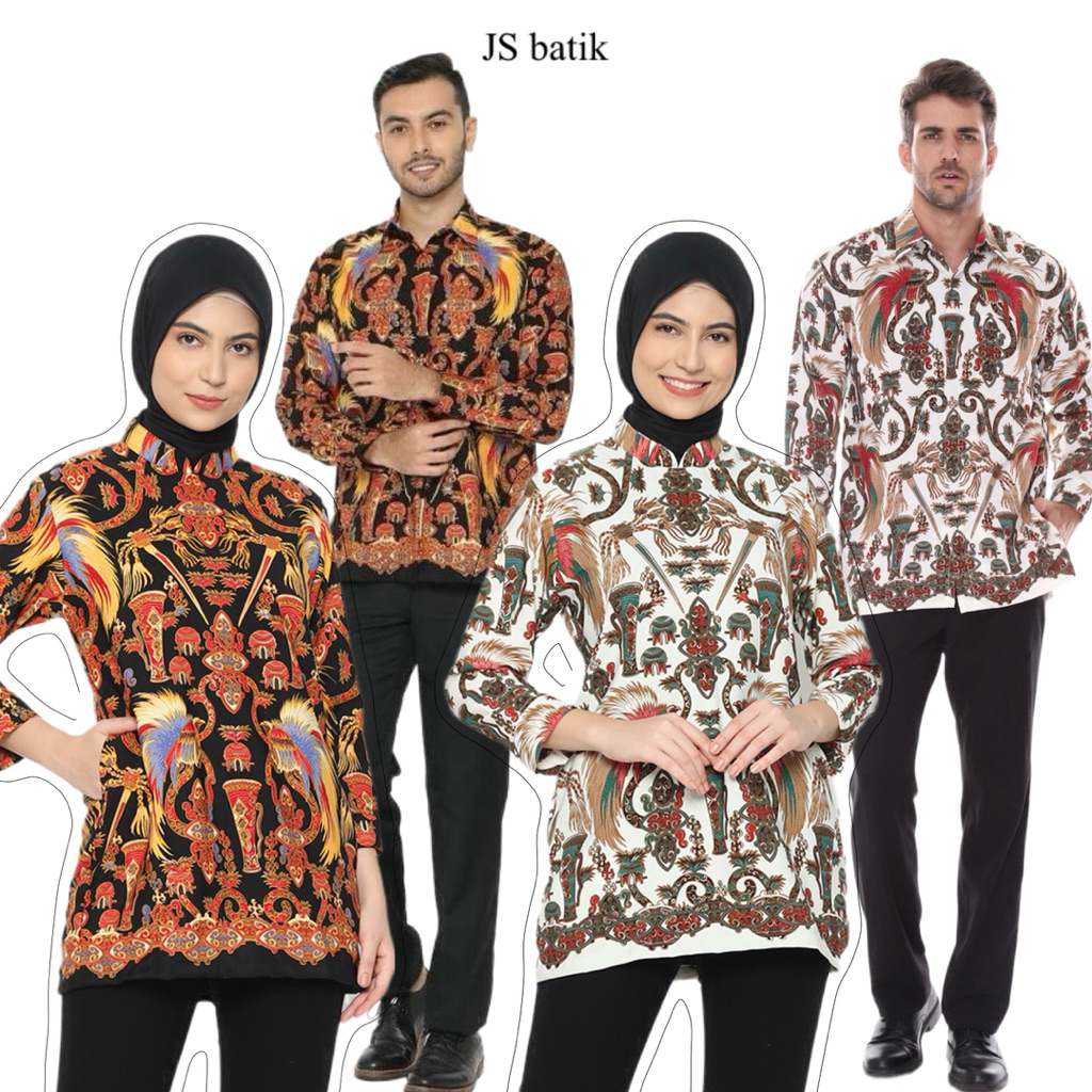JSBATIK Pakaian Batik Blouse Wanita Batik Papua Cendrawasih Batik Kerja Blus Batik Wanita