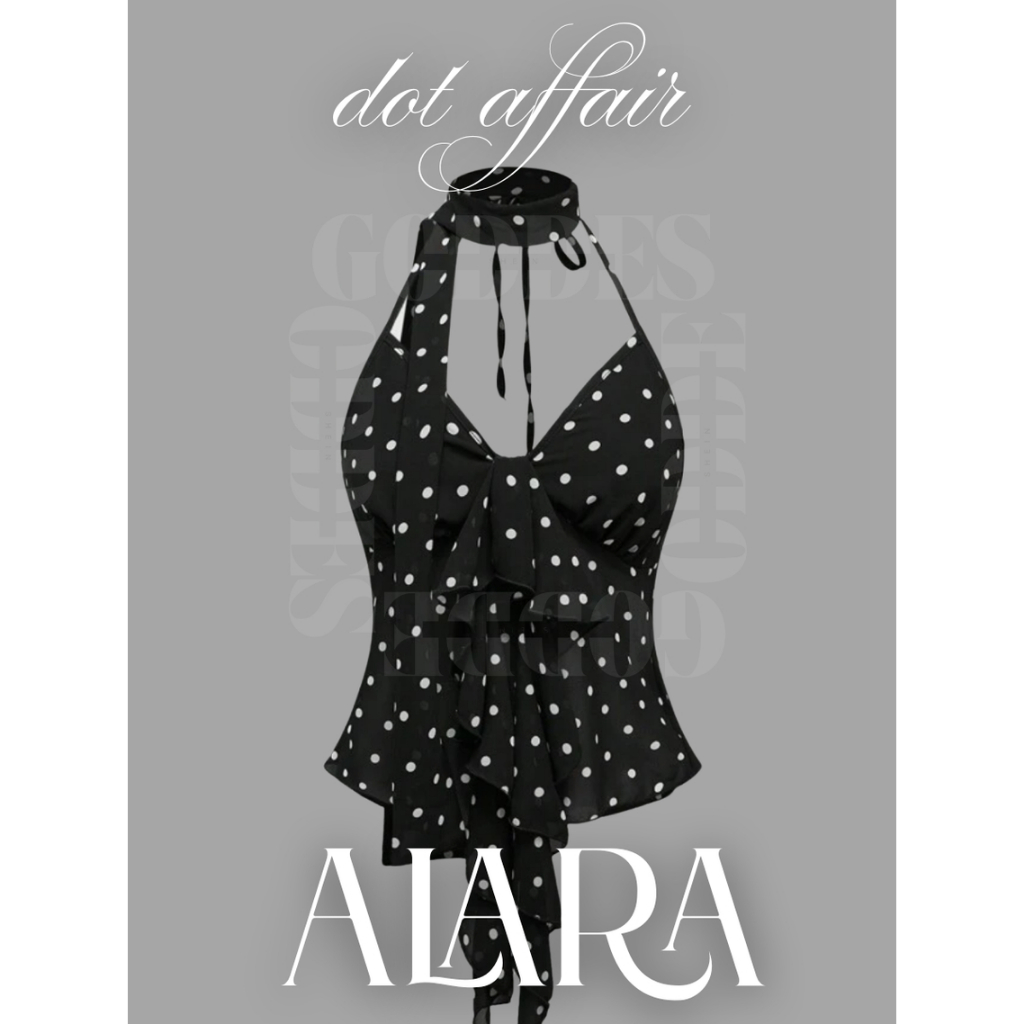 ALARA - dot affair | SHEIN | MESH POLKADOT TOP | RUFFLE POLKADOT TOP | NECK SCARF POLKADOT RUFFLE ME