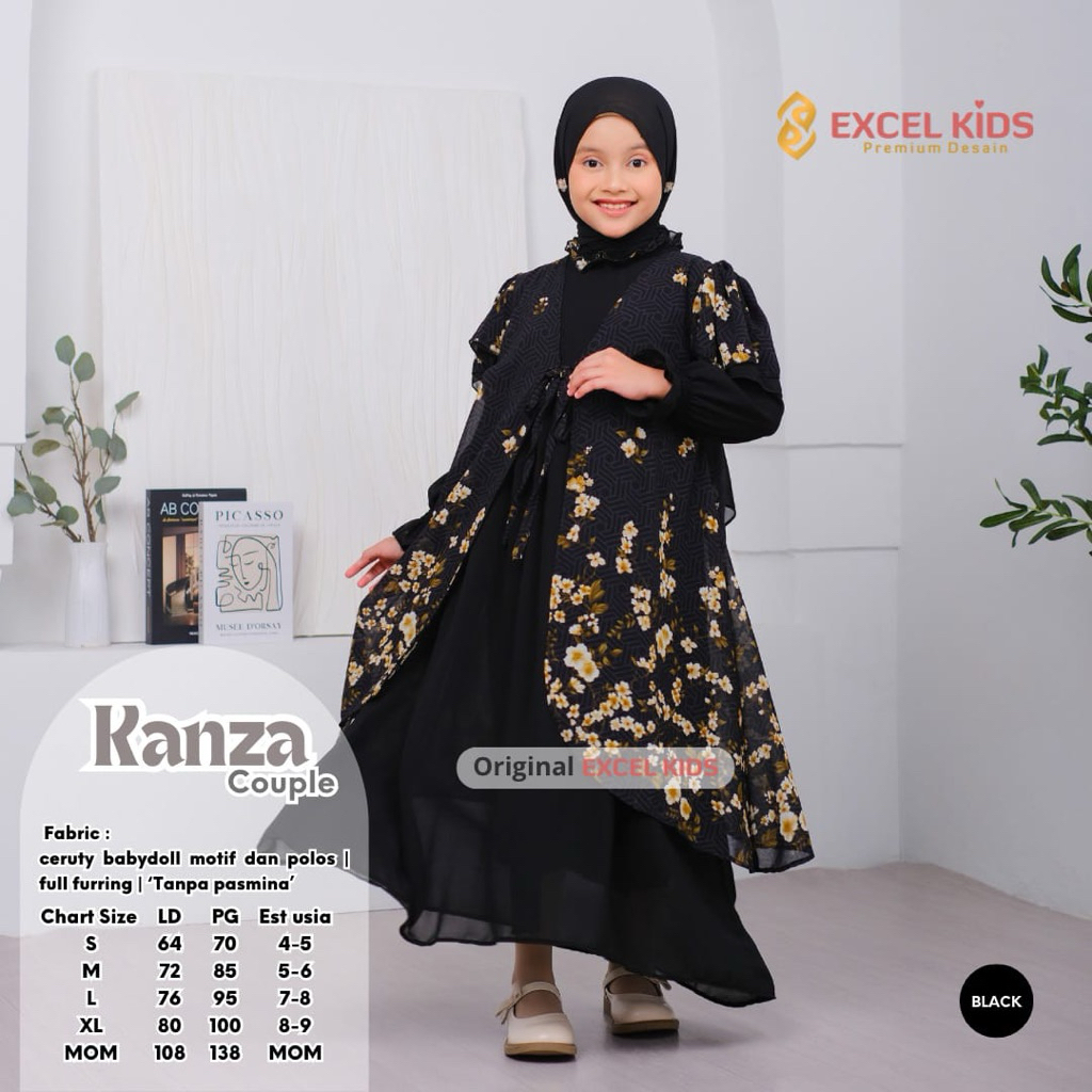 Kanza Dress Gamis Anak Premium Nyaman Adem