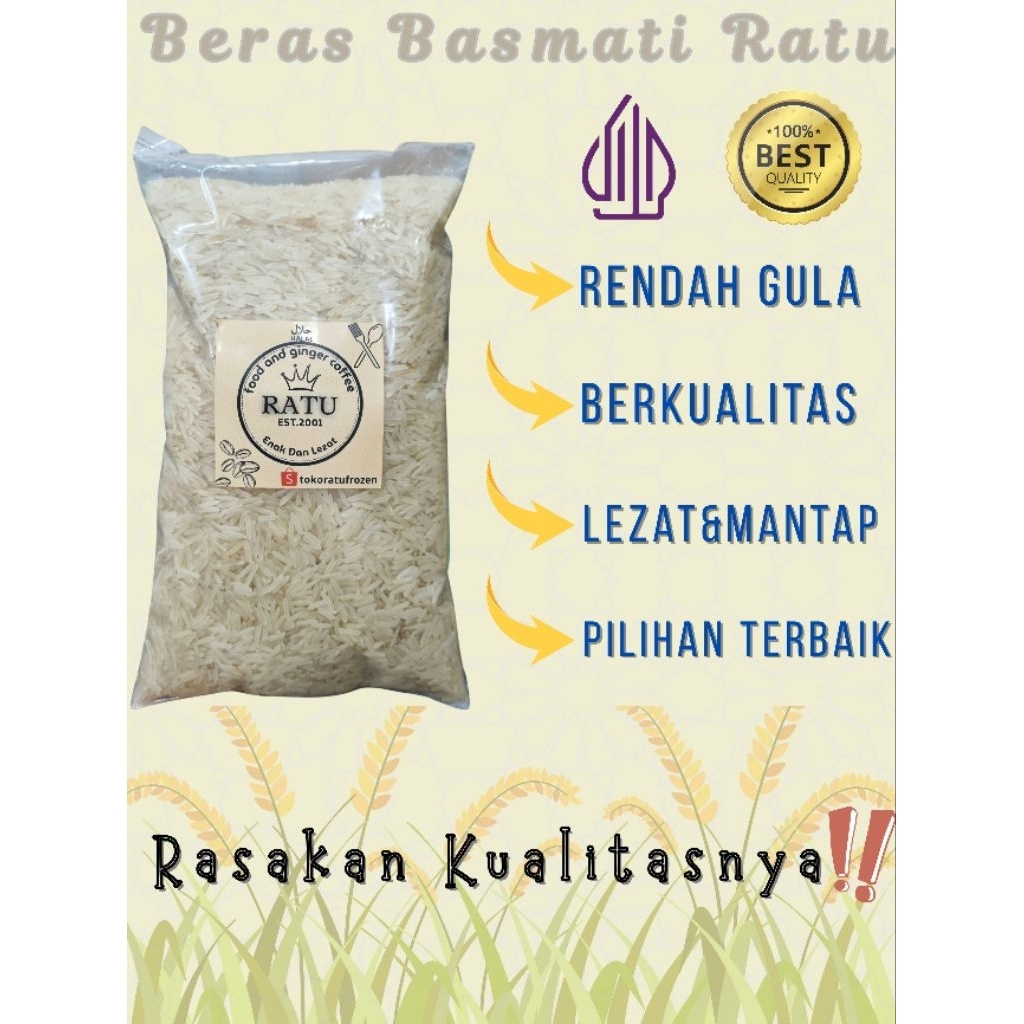 

Beras Basmati 1kg Premium (Long Rice) Beras Panjang Rendah Gula