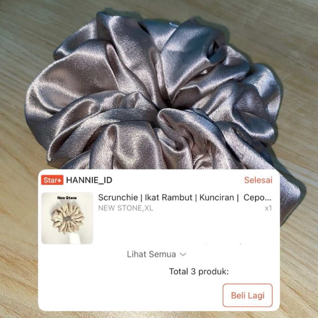 Scrunchie Cepol Ikat Rambut Satin Silk Hannie Preloved
