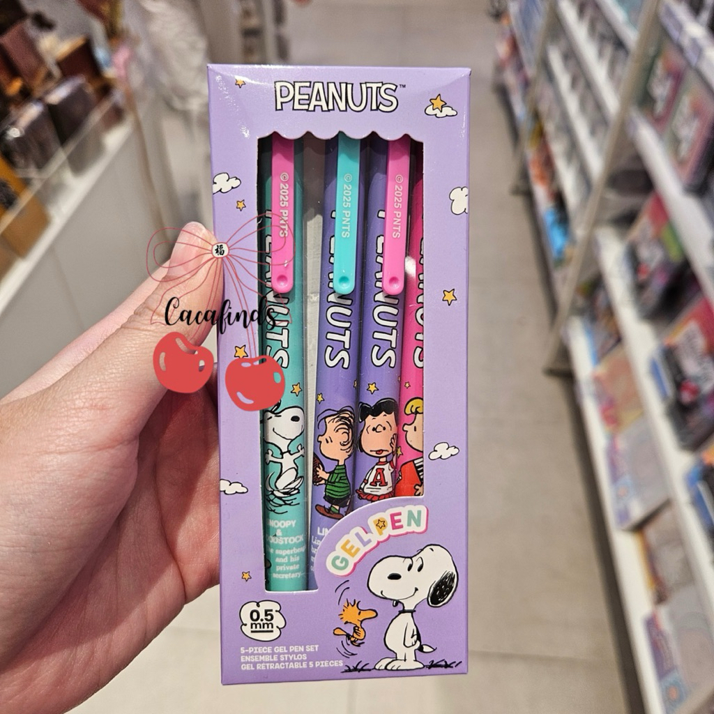 

MINISO x Peanuts‼️Pulpen Gel Pen Set 5 pcs Snoopy Colorful Vintage Collections (0.5mm)