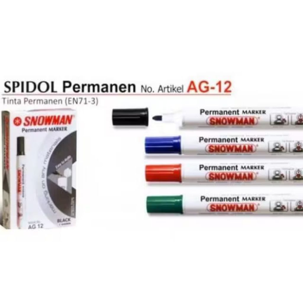 

Spidol Snowman Merah AG-12 Non Permanent