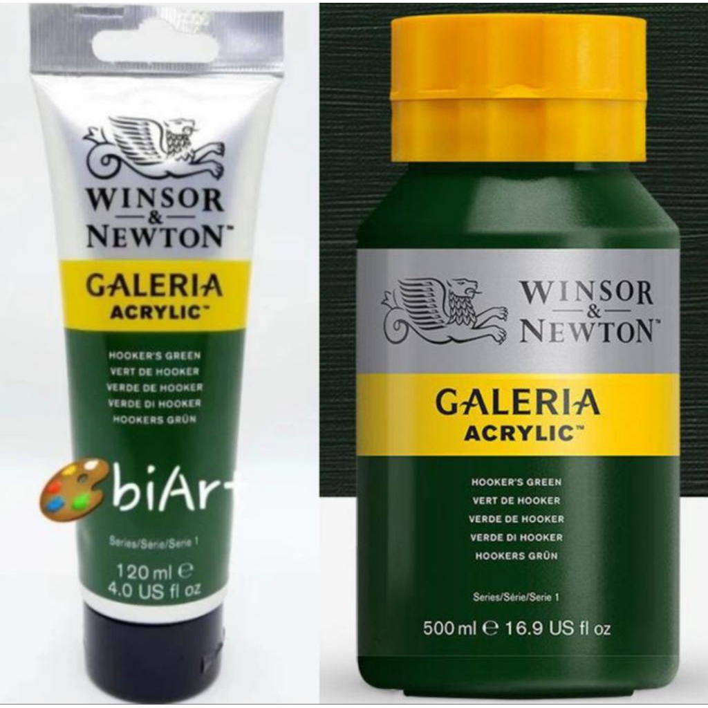 

Cat Akrilik Galeria Acrylic Colour 500ml / 120ml Hooker's Green Winsor & Newton