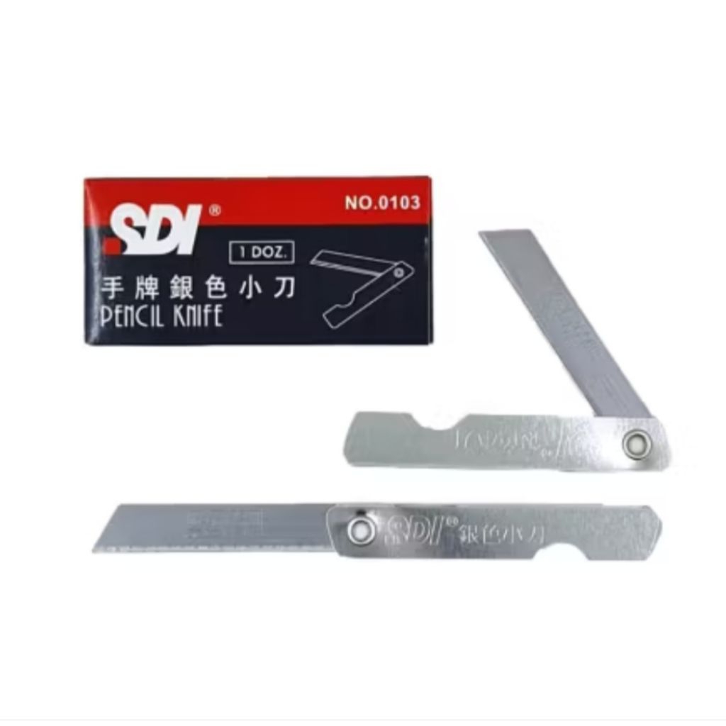 

Cutter SDI Pisau Lipat Pisau Silver Mini Gagang Besi Tajam