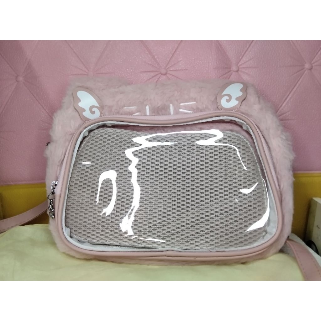 Tas Itabag Pink Kucing Selempang atau Tas Punggung