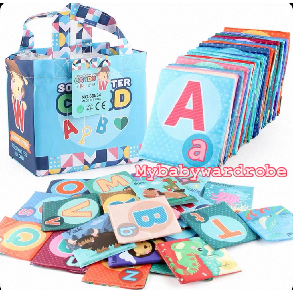 26 Pcs Baby Soft Clothes  Book Alphabet Flash Cards Early Learning Interactive ABC for Babies and ki