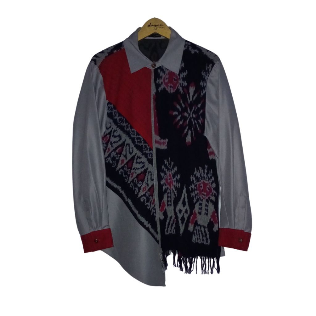 Kemeja Batik Pria Lengan Panjang - Tenun Baduy x Batik Betawi