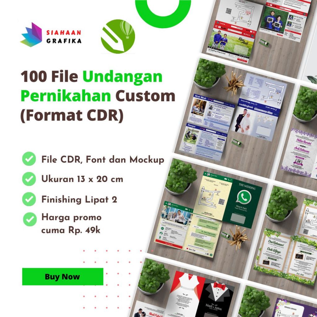 100 File Template Desain Undangan Pernikahan Terbaru Kekinian - Format CorelDraw