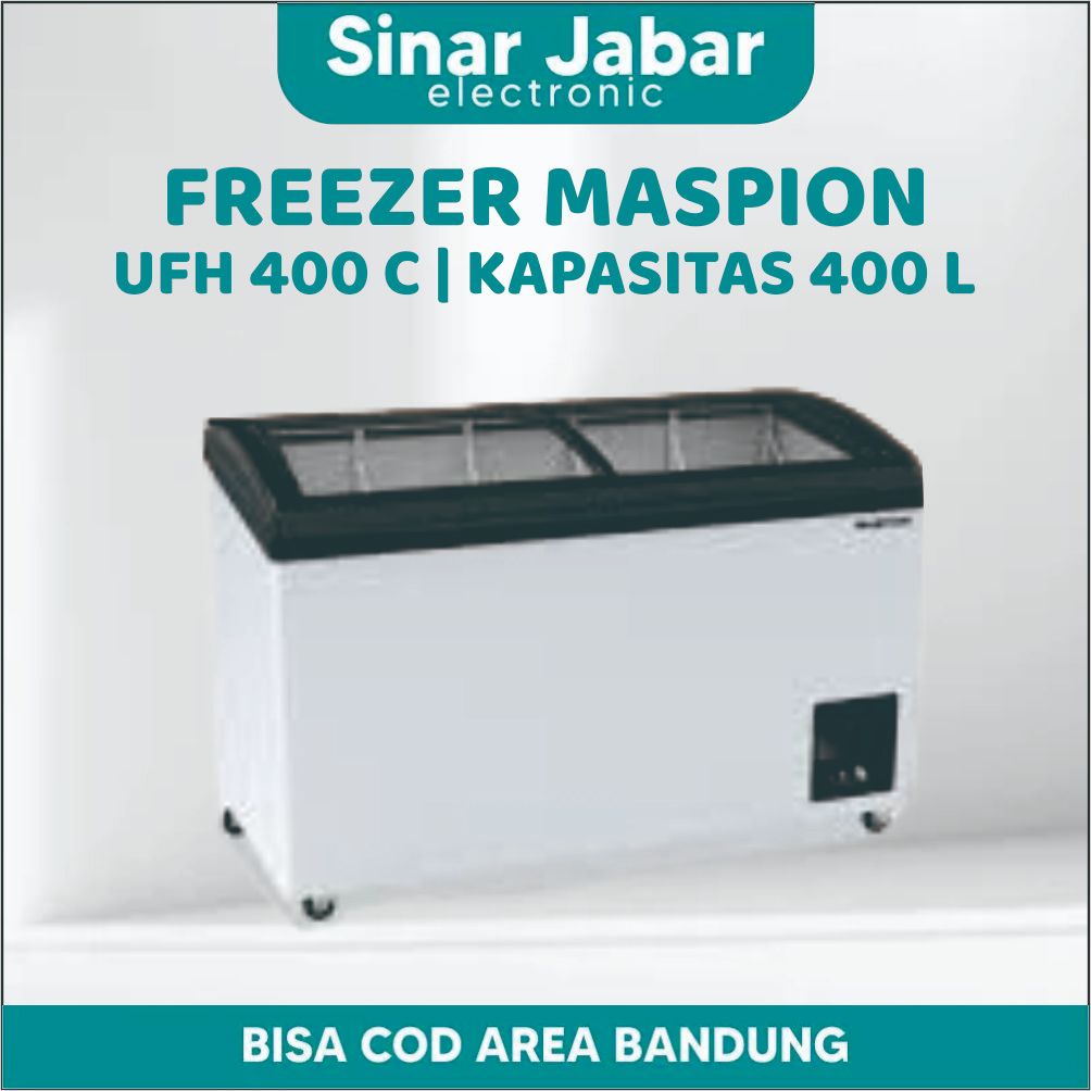 freezer maspion ufh 400c garansi resmi 400liter