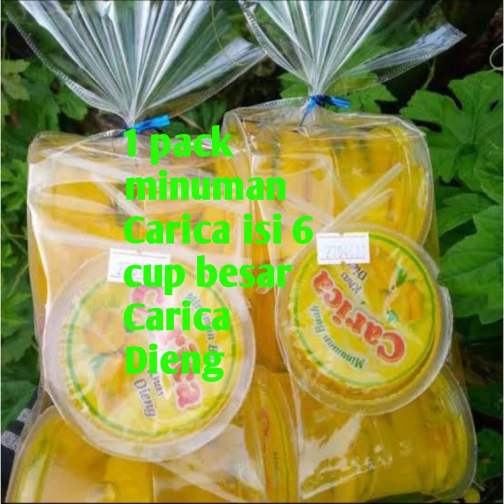

Carica minuman manis khas Dieng isi 6 cup besar 1 pack