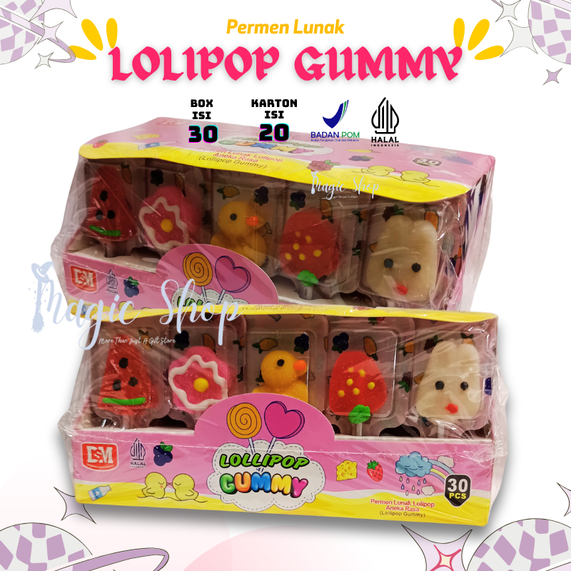 

PERMEN LOLIPOP GUMMY 1 BOX ISI 30 PCS