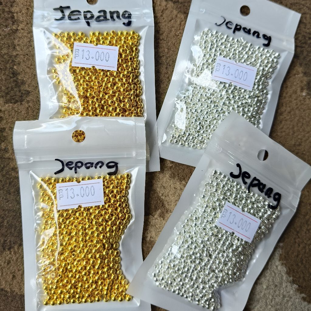 10 gram mote jepang ori 3mm gold dan silver