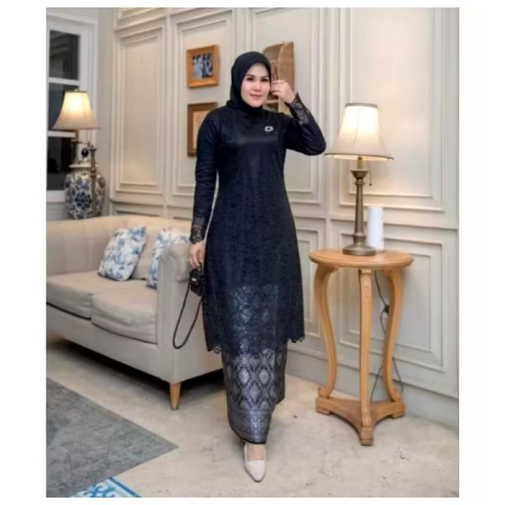 KEBAYA BROKAT TUNIK MODERN / SET TUNIK BRUKAT MUSLIM / SETELAN KEBAYA BRUKAT KINARA/ KEBAYA WISUDA