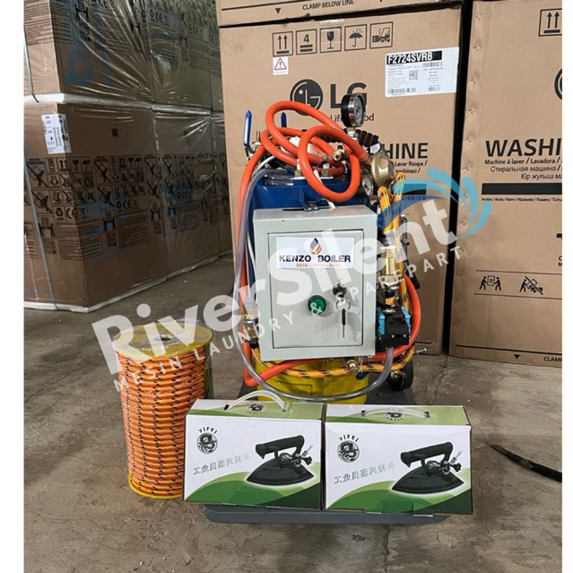 setrika uap boiler kenzo full otomatis 2 setrika | mesin laundry