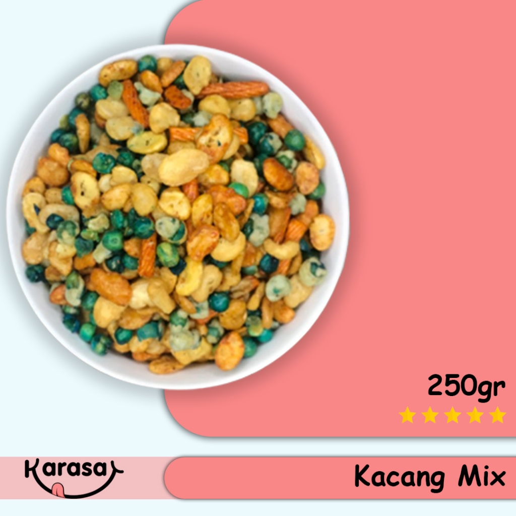

Kacang Mix 250gr - Cemilan Manis Pedas Gurih Nagih - Karasa