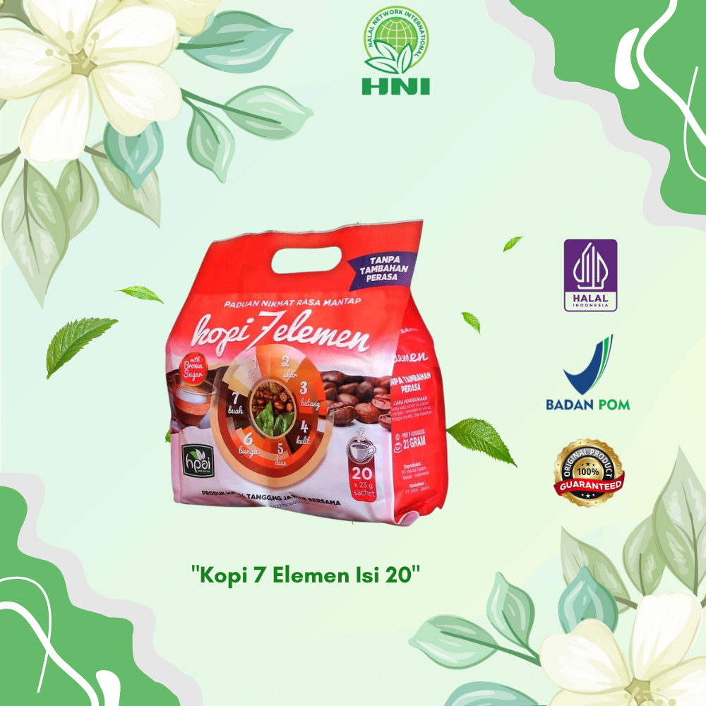

Kopi 7 Elemen HNI HPAI Kopi Sevel 20 Sachet / Kopi HPAI 7 Elemen Isi 20
