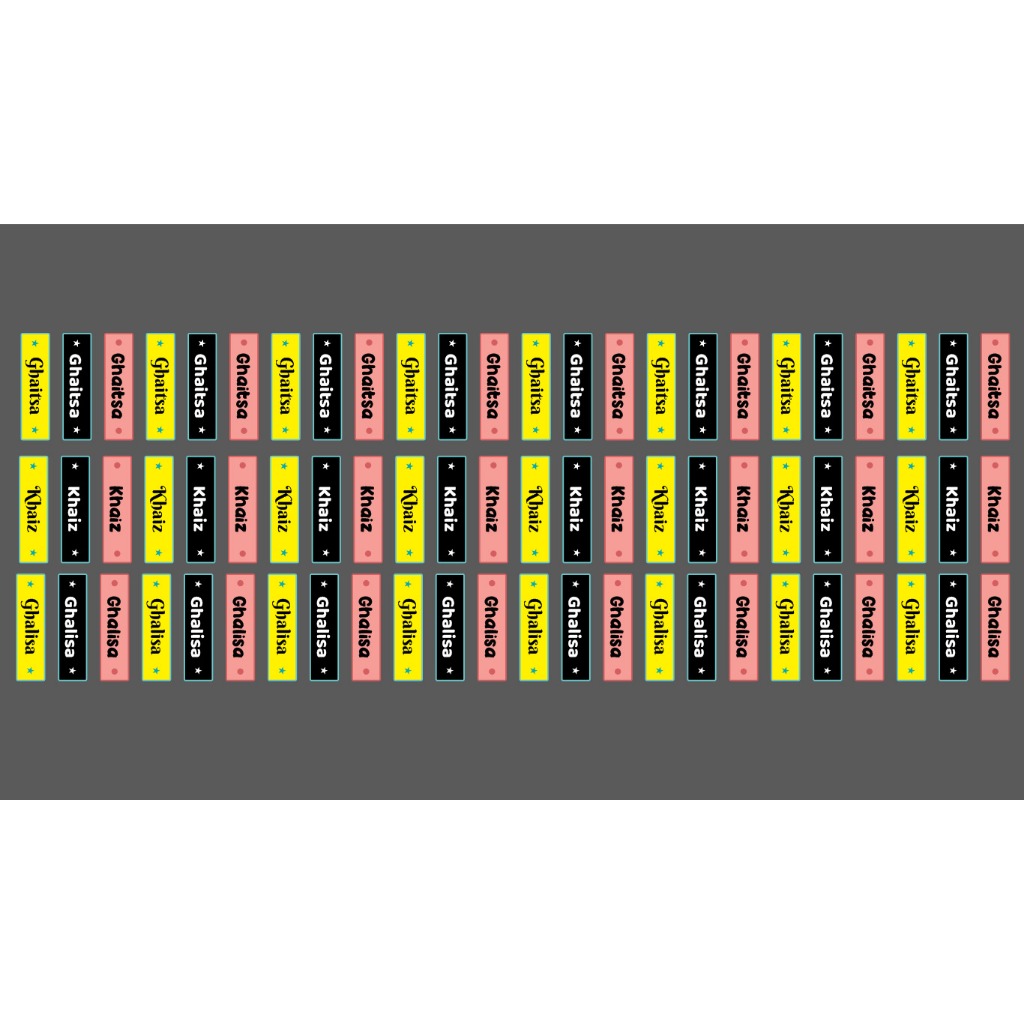 

STIKER SABLON SETRIKA NAMA (ISI 60 PCS).