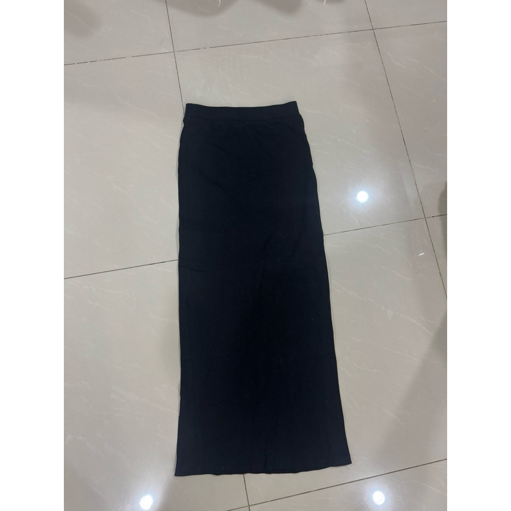 rok span hitam pencil skirt corduroy