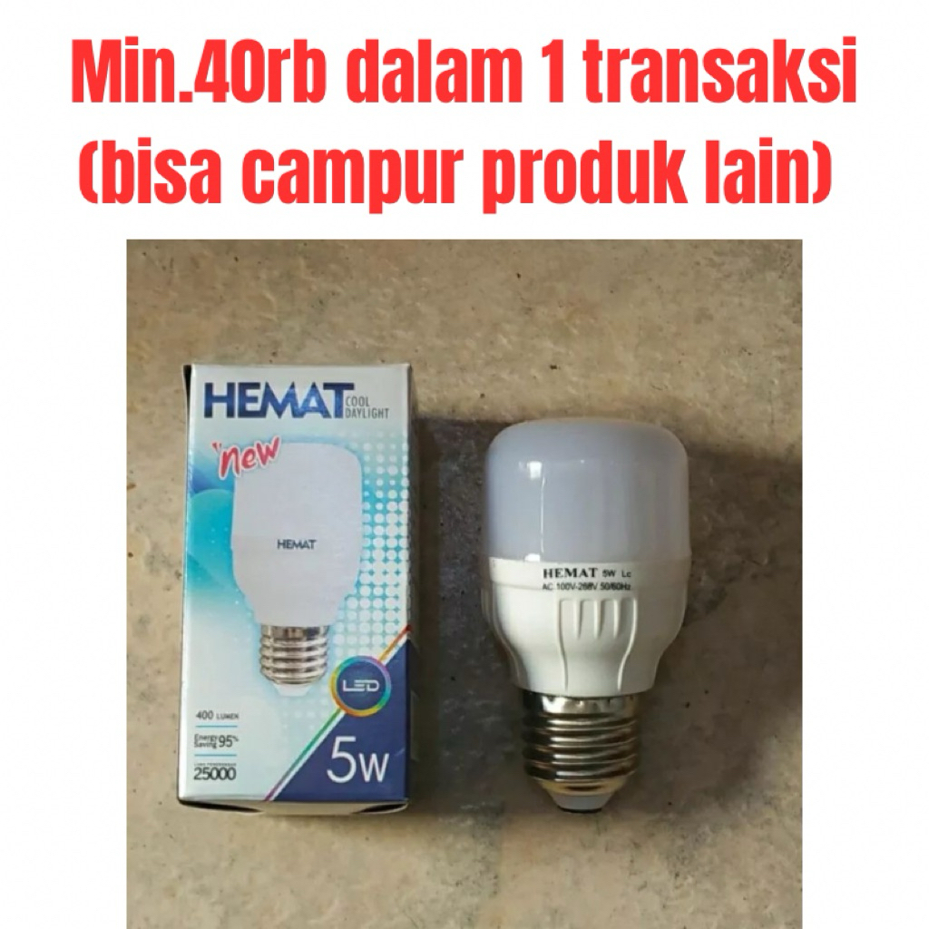 LAMPU HEMAT 5 w/ 5W / 5 watt ENERGI LED KAPSUL CAPSUL MERK HEMAT PUTIH HARGA PROMO GROSIR MURAH