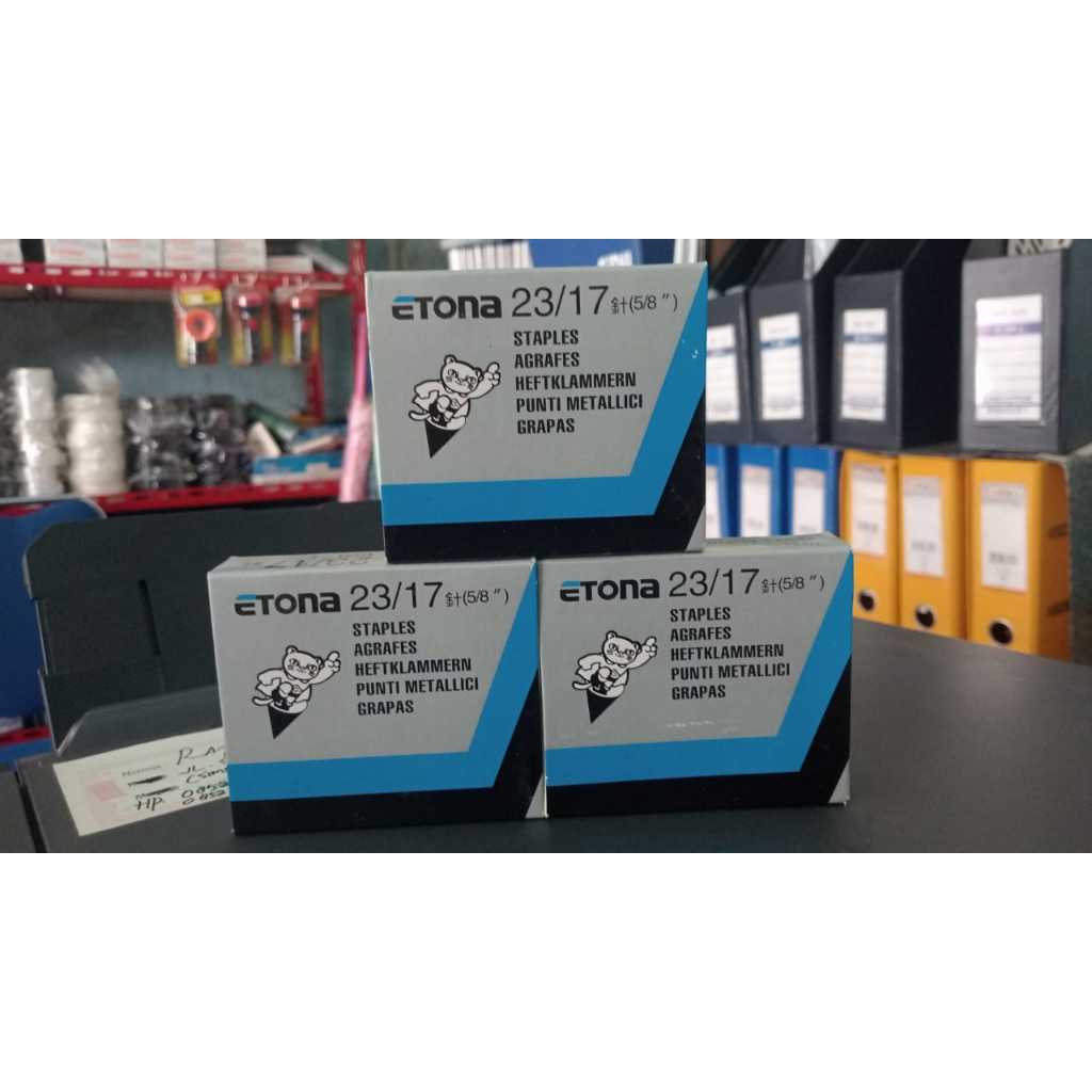 

Anak klip/isi Staples ETONA 23/17 UNTUK MENJILID 120-160 LEMBAR