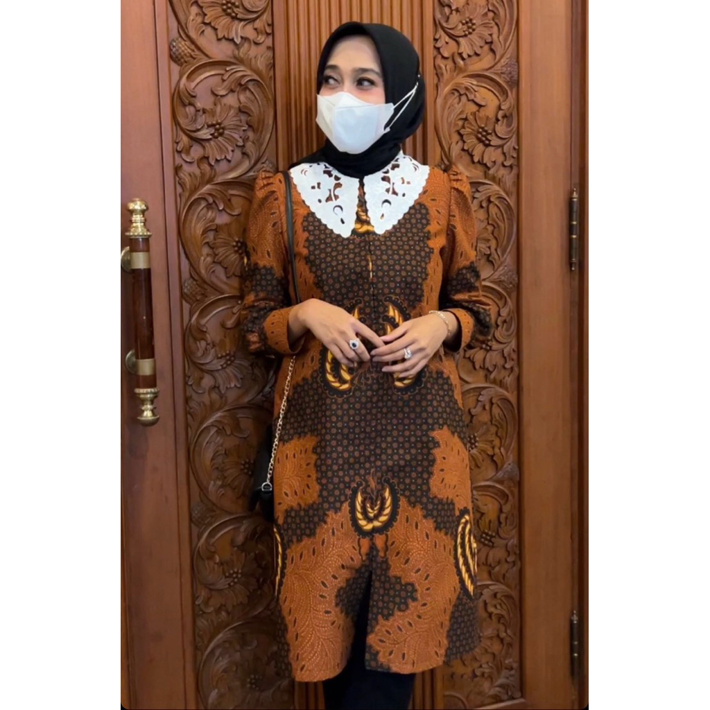 TUNIK BATIK SOGAN BAHAN KATUN | BATIK WANITA PREMIUM