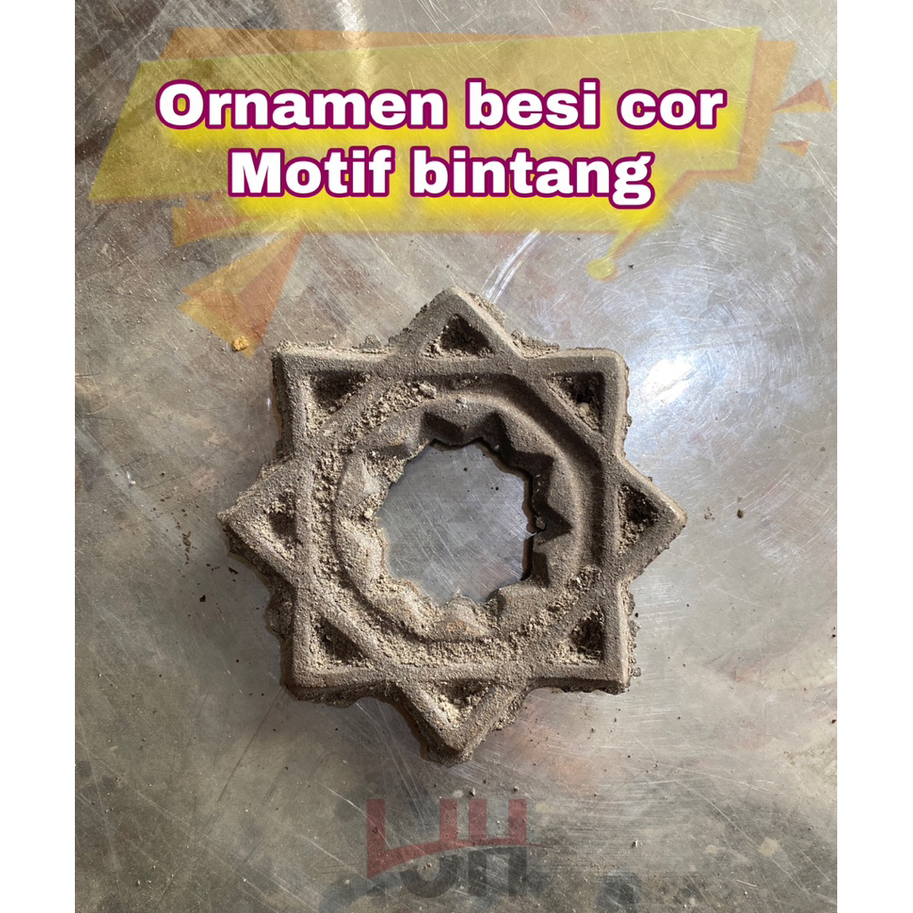 Ornamen pagar besi cor tempa O variasi ornamen pagar besi motif kembang / bintang / hiasan ornamen p