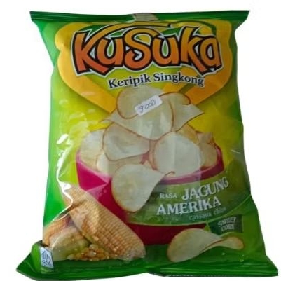

Snack kusuka keripik singkong 100g ( 3.35 oz ) Rasa jagung amerika