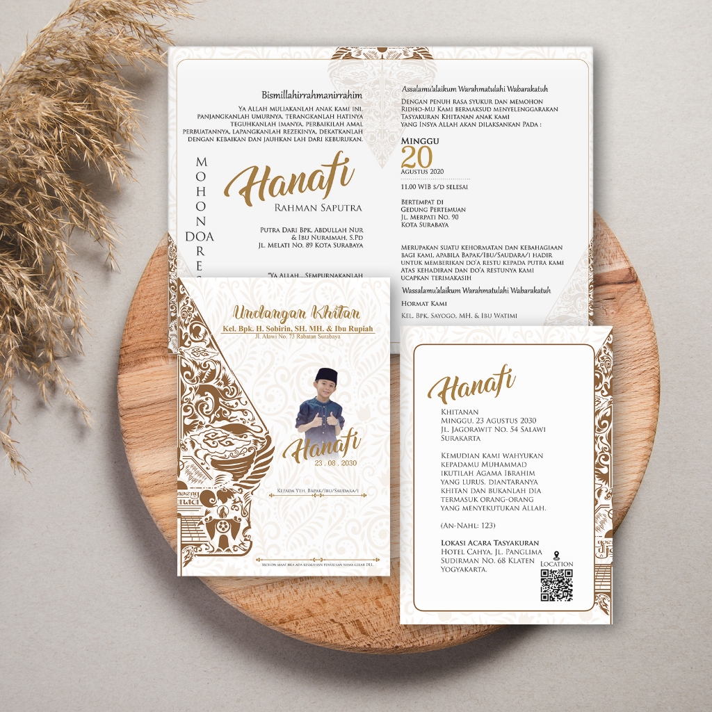 UNDANGAN KHITAN, UNDANGAN WALIMATUL KHITAN, ELEGAN, RUSTIC, MURAH