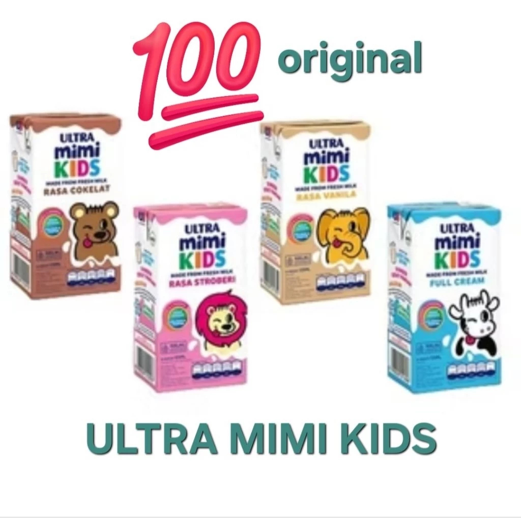 

Susu ultra 125ml mimi vanila strawbery coklat fullcream fresh milk segar bergizi anak kecil minuman rasa susu