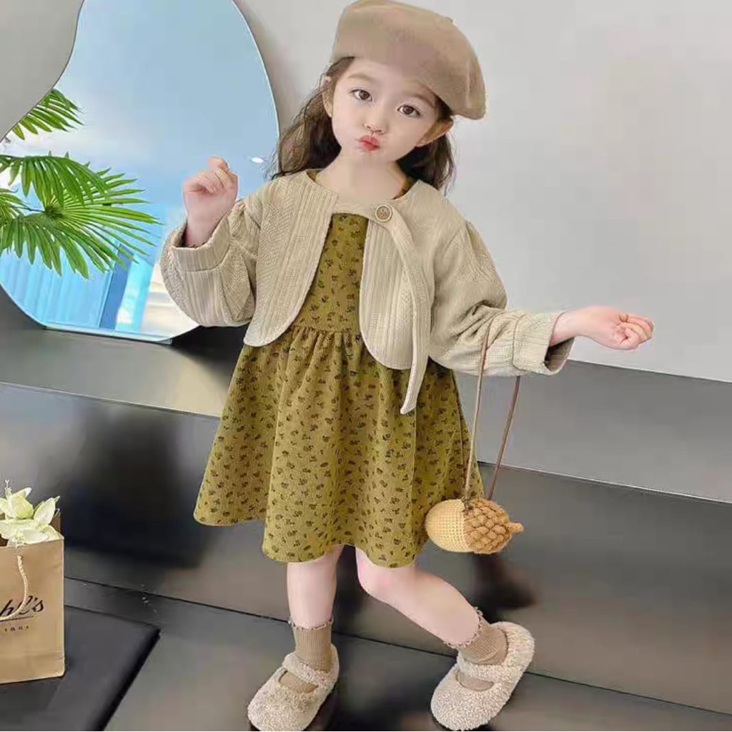 dress baby import bahan suede premium