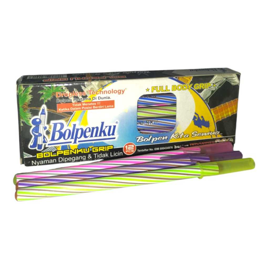 PENA MURAH BOLPENKU 1 Pack Isi 12 Pcs Pulpen Ulir