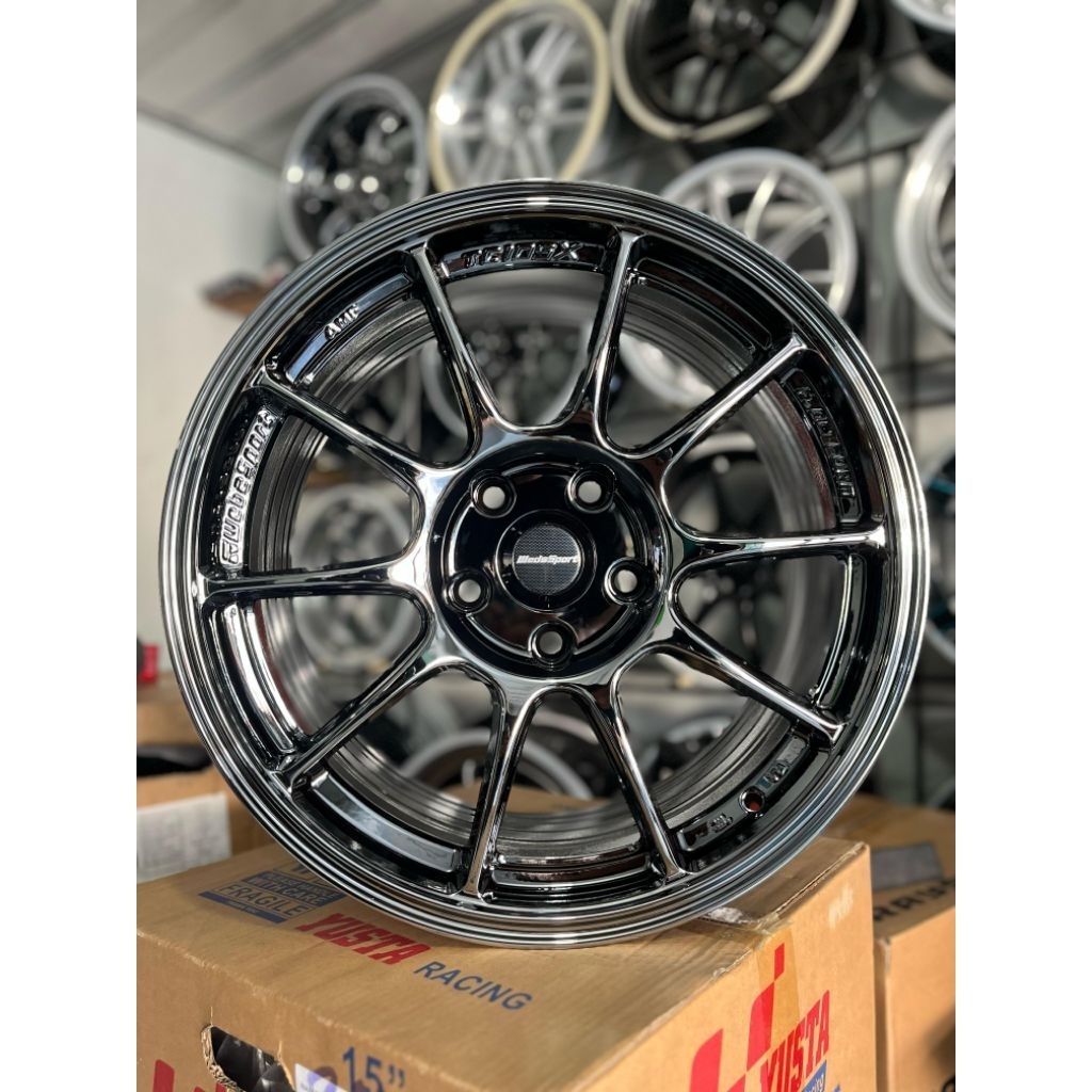 velg wedsport tc105 r17 black chrome pcd 5x114 lebar 8 kondisi baru