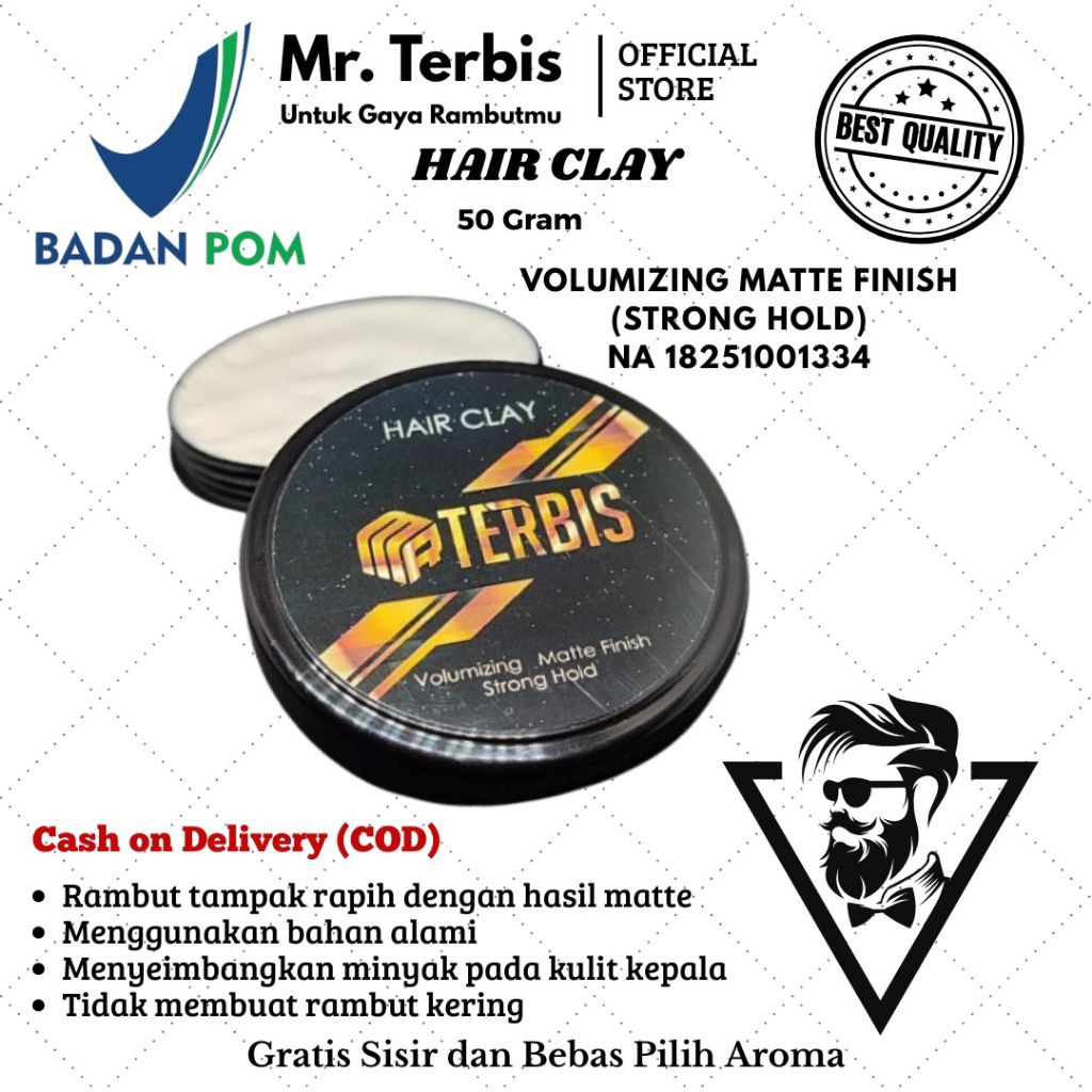 MR. TERBIS HAIR CLAY POMADE/POMADE CLAY BPOM