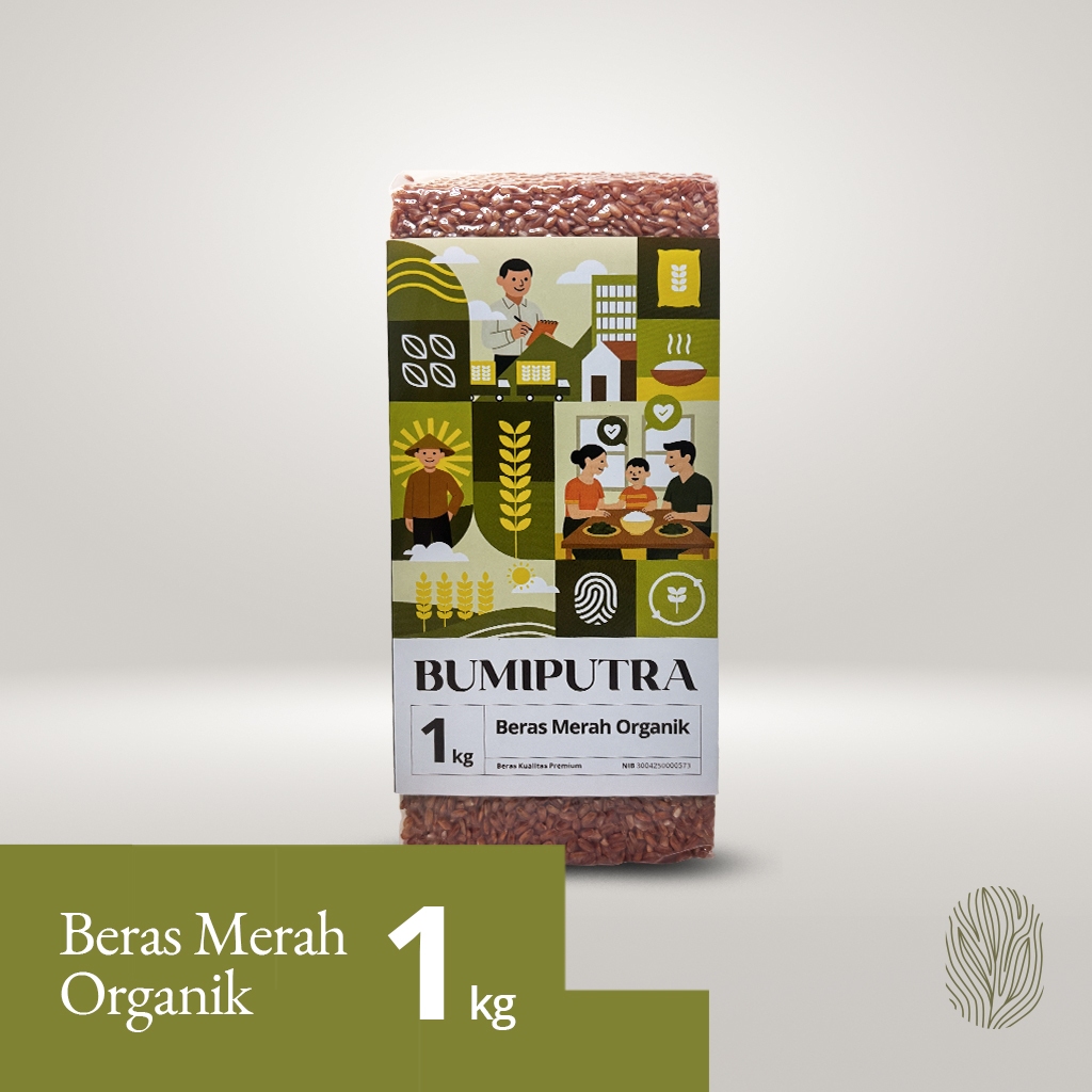 

1 kg Beras Merah Organik Bumiputra, Bebas Pestisida, Tekstur Pulen & Aroma Harum