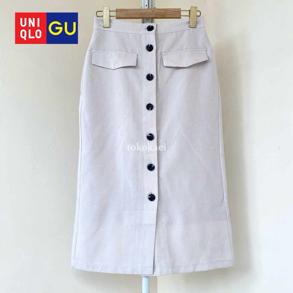 Button Skirt GU Uniqlo