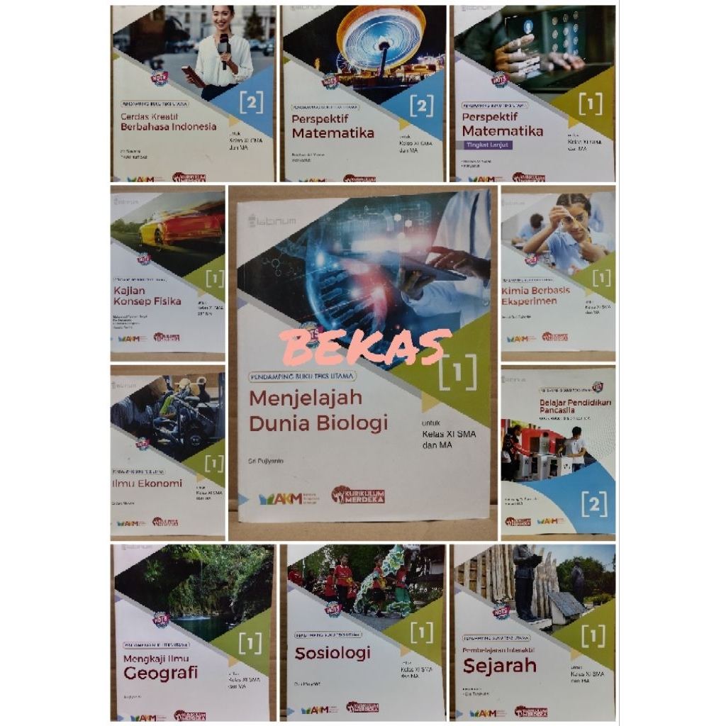 Matematika Bahasa Indonesia Fisika Kimia Biologi Sejarah Ekonomi Geografi Sosiologi Antropologi PKN 