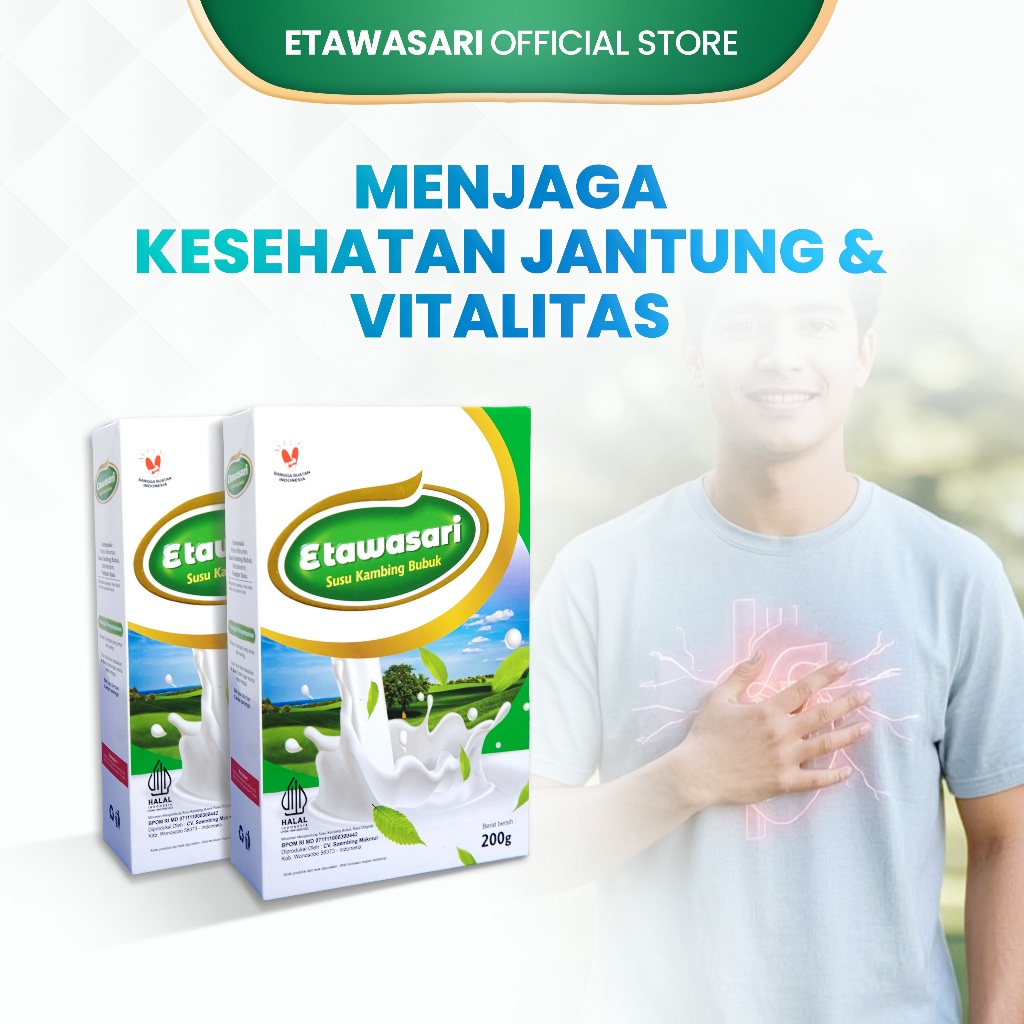

Susu Etawasari Menjaga Kesehatan Jantung dan Vitalitas - 200 Gram (2 box)