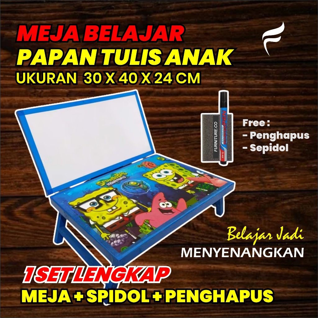 

Meja Belajar lipat anak den Papan tulis karakter anak minimalis