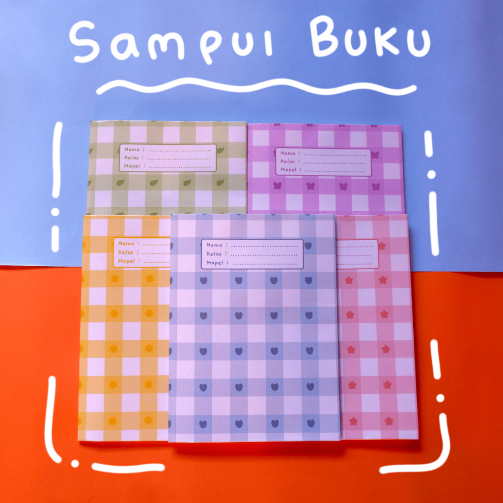 

(Isi 5) Sampul Buku Estetik Motif Kotak Gingham I Sampul Buku Sidu A5