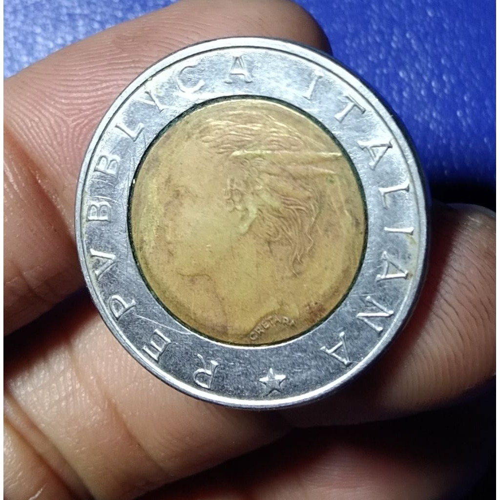 Koin Lawas LN Italiana L.500 Thn 1893-1993 Be Metal Coin