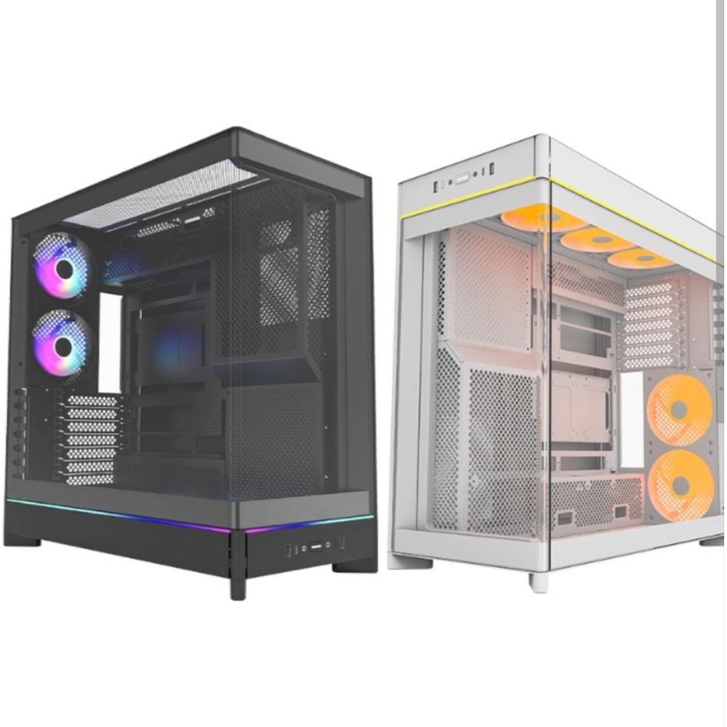 MONTECH HS02 Mid-Tower-High-Airflow-Sturdy Curved Tempered Glass Front Panel BTF